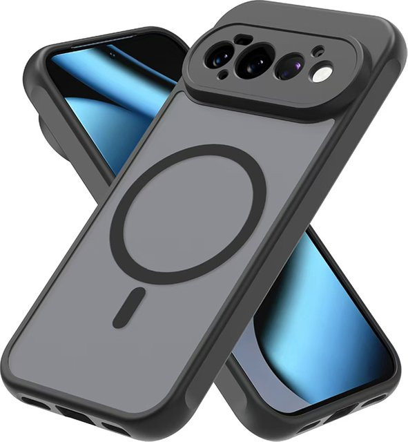 Stoßfeste Handyhülle mit kabelloser Ladefunktion für Google Pixel 11Pro XL, Pixel 9 und Pixel 10 A in Schwarz mit mattierter Oberfläche - Bild 1