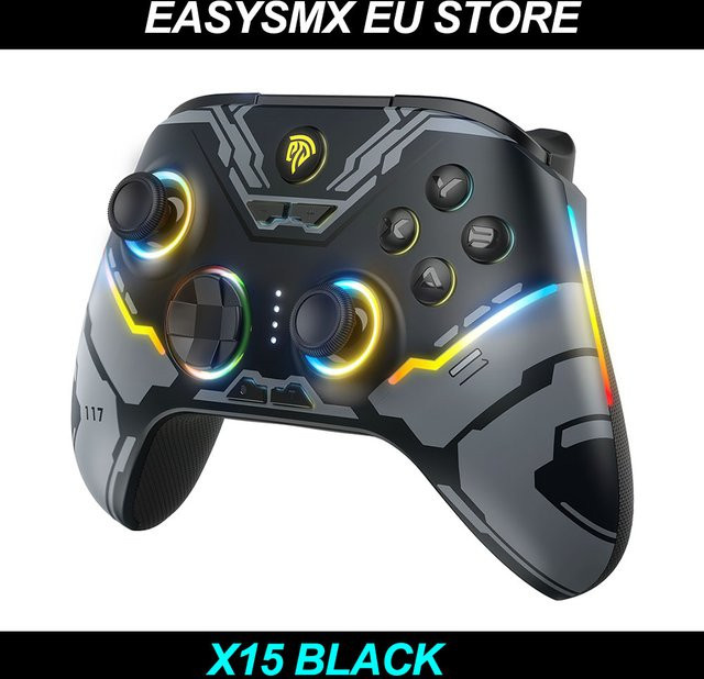 EasySMX X15 Kabelloser Controller mit Hall-Effekt-Joysticks und RGB-Beleuchtung für Android, iOS, PC und Nintendo Switch inklusive 2,4G-Empfänger und USB-C-Kabel - Bild 1