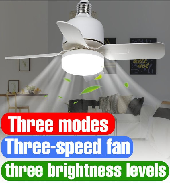 CanLing LED-Lüfter-Glühbirne E27 für Deckenlampen und Kronleuchter mit 3 oder 4 Flügeln, Weiß - Bild 1