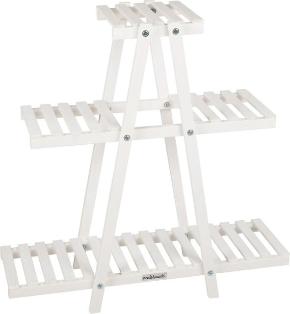 needs&wants Pflanzenregal Bloomy1 aus Holz wetterfest in Weiß, B/T/H: 83 x 28 x 83 cm - Bild 1