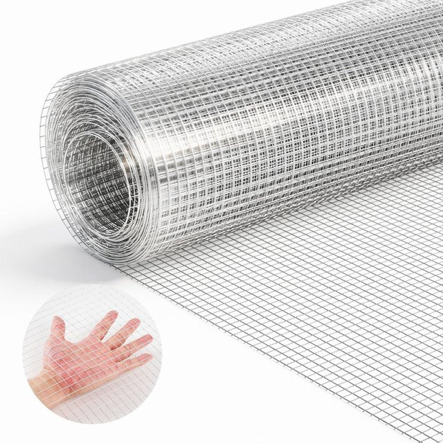 Buying Solutions, MB Schweißgitterrolle aus feuerverzinktem Stahl in Silber, Hühnerdrahtzaun mit 0,5 mm Durchmesser, B/H: 6,0 x 0,4 m, Maschenweite: 6,3 mm - Bild 1