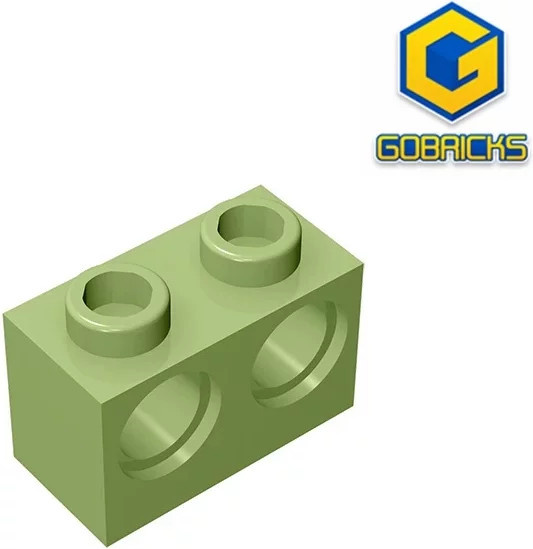 Gobricks GDS-624 BRICK 1X2 M. 2 Löcher, Zubehör, Grün - Bild 1