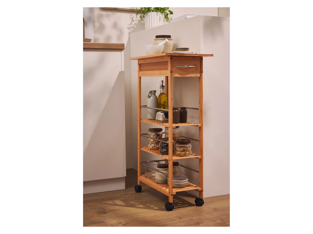 LIVARNO Küchen-Nischenwagen aus Bambus in Braun, B/T/H: 29,5 x 29,5 x 86,0 cm - Bild 3