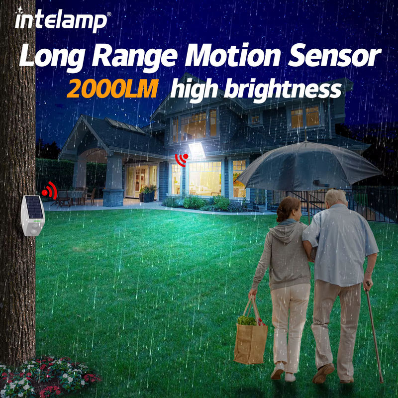 Intelamp Solar Außenleuchte mit Bewegungssensor und Fernbedienung, Weiß, Wandstrahler für Garten und Veranda - Bild 4