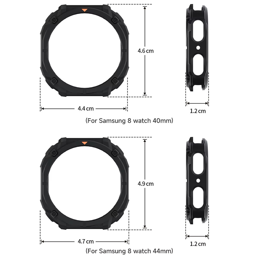 OAKCHARM Hülle und Armband für Samsung Galaxy Watch 8, Silikon, Schwarz - Bild 3