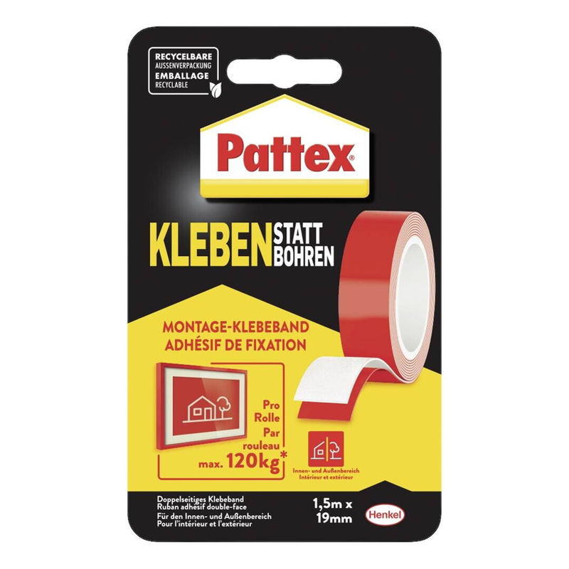 Pattex Kleben statt Bohren Klebeband Breite: 1,9 cm, Länge: 1,5 m - Bild 4