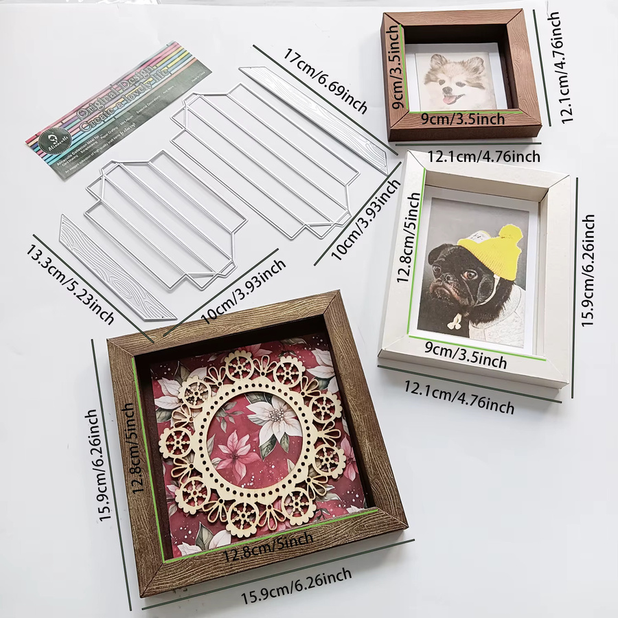 Alinacutle Metallschneide Set für Fotorahmen und Schattenboxen mit floralem Design für DIY-Bastelarbeiten und Weihnachtsgeschenke - Bild 3
