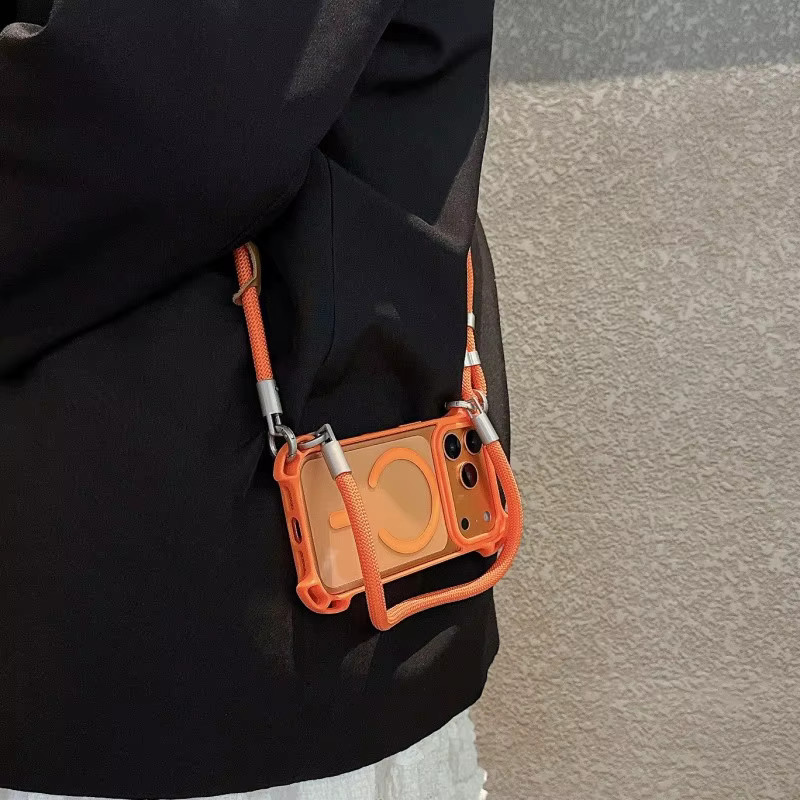 EHUIDE Stoßfeste Lanyard-Schutzhülle für iPhone 17 16 15 14 13 12 Pro Max Plus, Transparent, mit langem Riemen und magnetischer Funktion - Bild 3