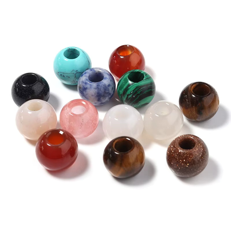 lacoogh Perlen Achat Jade Tigerauge Türkis, 12mm, Unisex - Bild 2