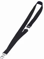 Durable Textilband für Ausweishalter und Namensschilder mit Karabinerhaken und Sicherheitsverschluss, Schwarz, 10 Stück, L 44 cm x B 2 cm - Bild 1