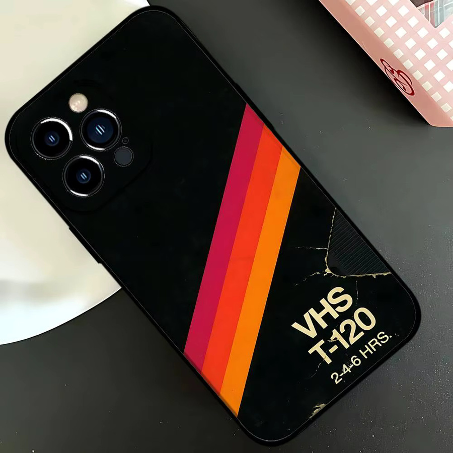 Mesuca Retro-VHS-Videokassette Handyhülle für iPhone 17 16 15 14 13 12 11 Pro Max Plus Mini, Hautfreundliches TPU-Softcase, Mehrfarbig - Bild 5