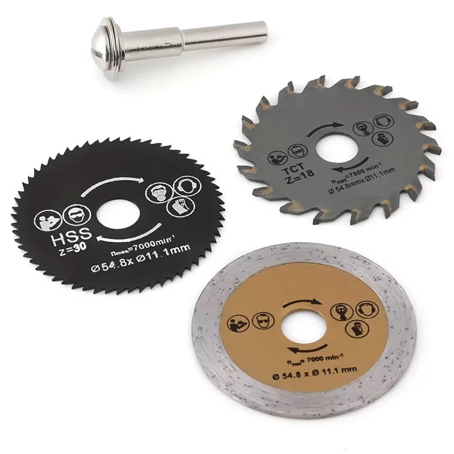 3er Set NEWONE HSS Kreissägeblätter zum Schneiden von Holz, Außendurchmesser: 54,8 mm - Bild 4