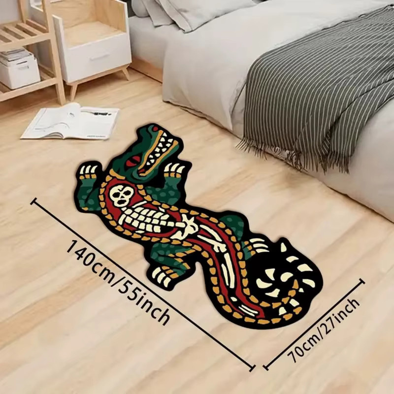 VIKAMA Krokodil-Teppich in Multicolour für Kinderzimmer und Wohnzimmer - Bild 3