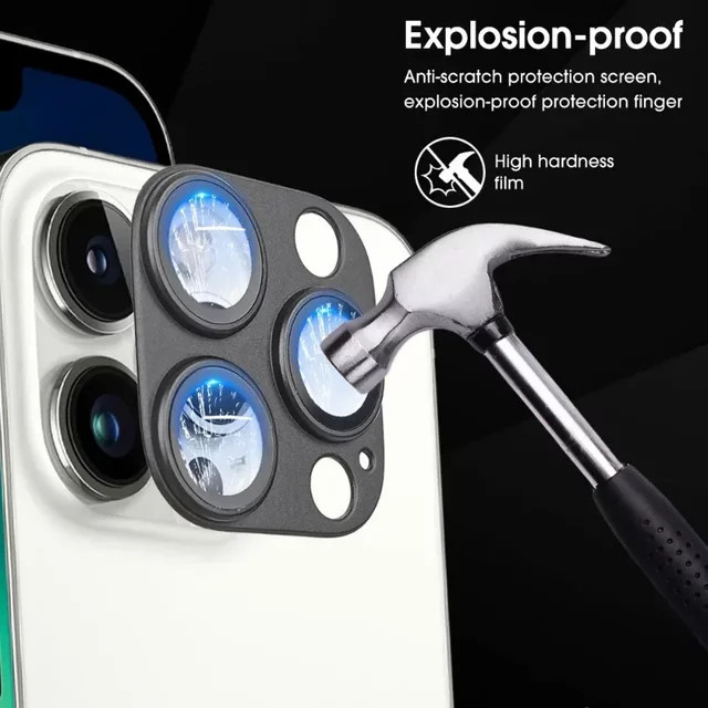 Metall Kamera-Protektoren aus Legierung mit gehärtetem Glas für iPhone 16, iPhone 16 Pro, iPhone 16 Plus und iPhone 16 Pro Max - Bild 1