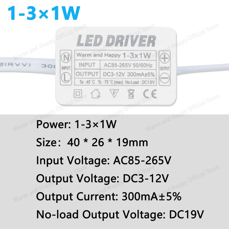 LED-Treiber Warm and Happy Konstantstrom-Antrieb, 220 V, Farbe: Weiß - Bild 2