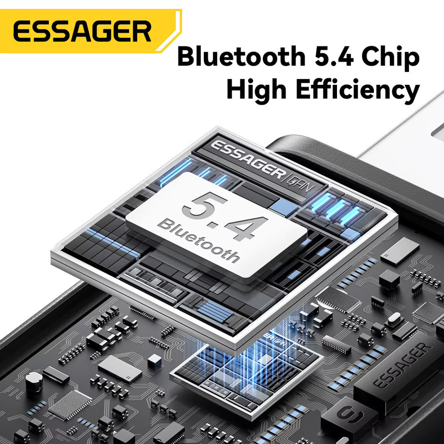 ESSAGER Bluetooth 5.4 Auto-Adapter in Schwarz mit FM-Transmitter, Audio-Receiver und Freisprechanruf-Funktion inklusive Mikrofon - Bild 3
