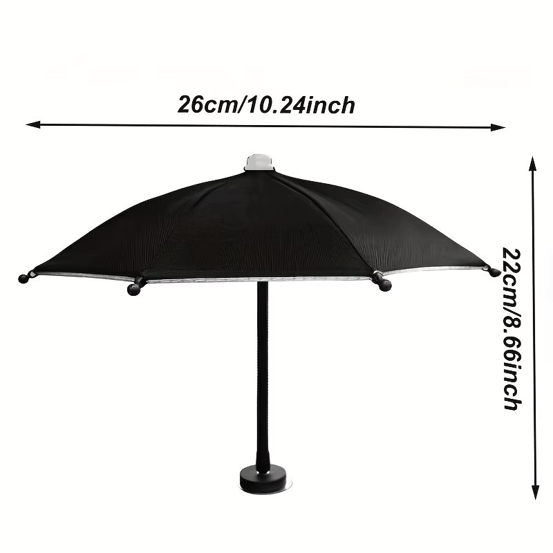 GOT-TOG Magnetischer Handy-Sonnenschirm für iPhone in Blau, blendfreier 360 Grad Sonnenschutz und drehbarer Mini-Regenschirm - Bild 2