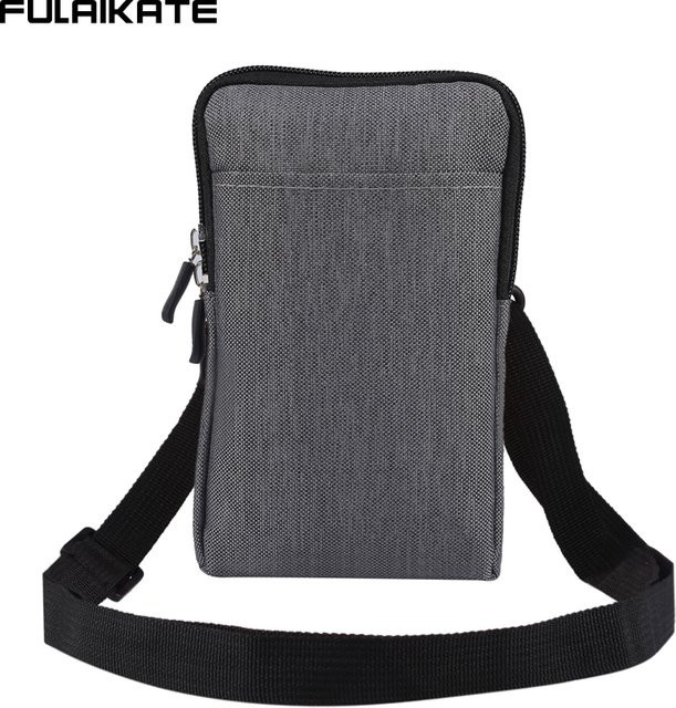 FULAIKATE Denim-Tasche für Samsung Galaxy S24 Ultra, Herren-Schultertasche mit Kartenfach in Blau, Orange oder Grau - Bild 1