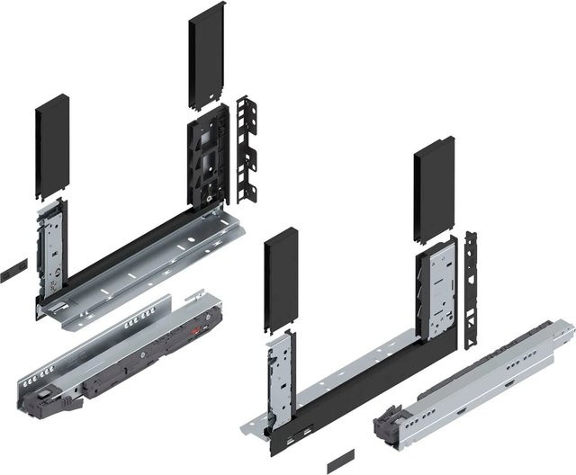 Blum Legrabox free Set mit Blumotion Soft-Close in Carbonschwarz, Nennlänge: 350 mm, Tragkraft: 40 kg - Bild 1