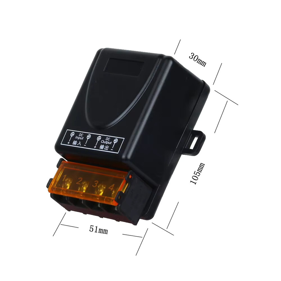 CENTURY AOKE Smart Home RF Funkfernbedienungsschalter 433MHz DC 12V 24V 36V 48V 30A Relais für Licht, Lampe, Wasserpumpe und Türzugangssystem in Schwarz - Bild 5