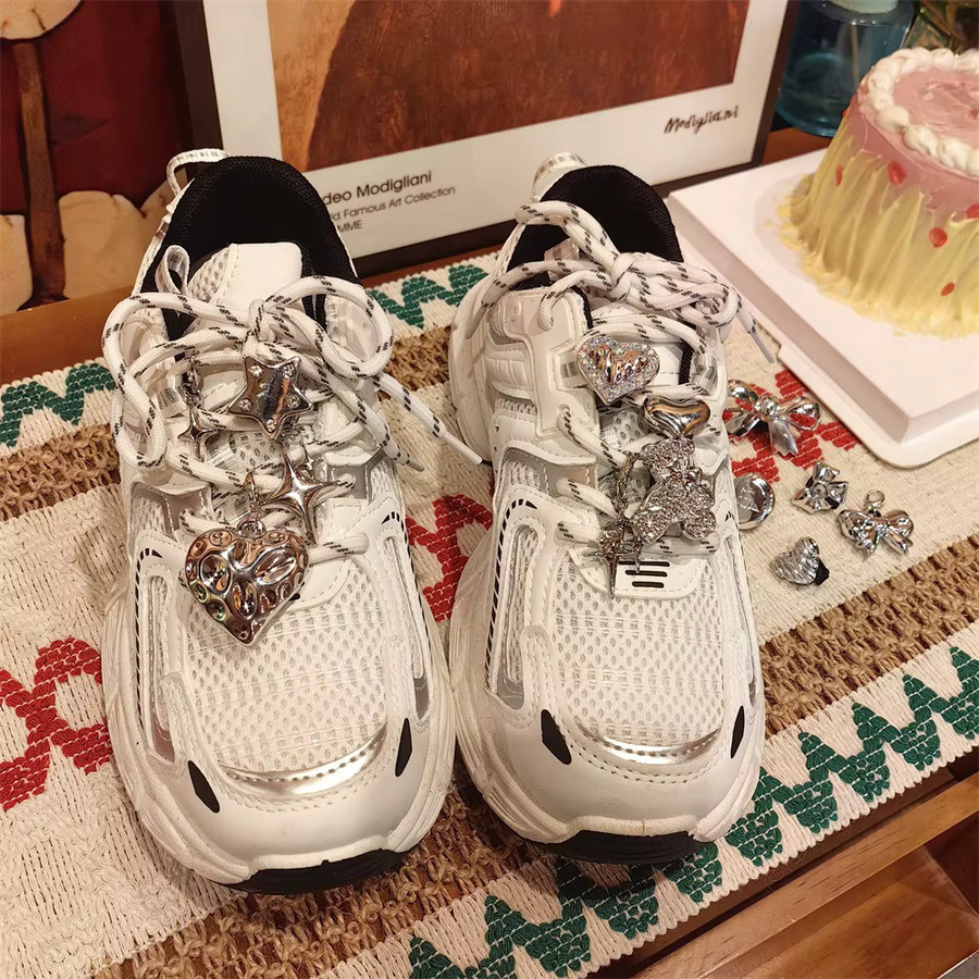 SMATLELF Schuh-Charms, Blume, Silber, Diamant - Bild 2