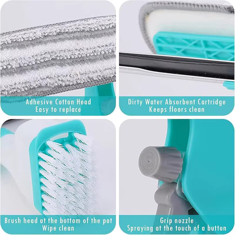 Untior Fensterreiniger 4-in-1 mit Sprühfunktion und Schaber in Blau und Türkis - Bild 2