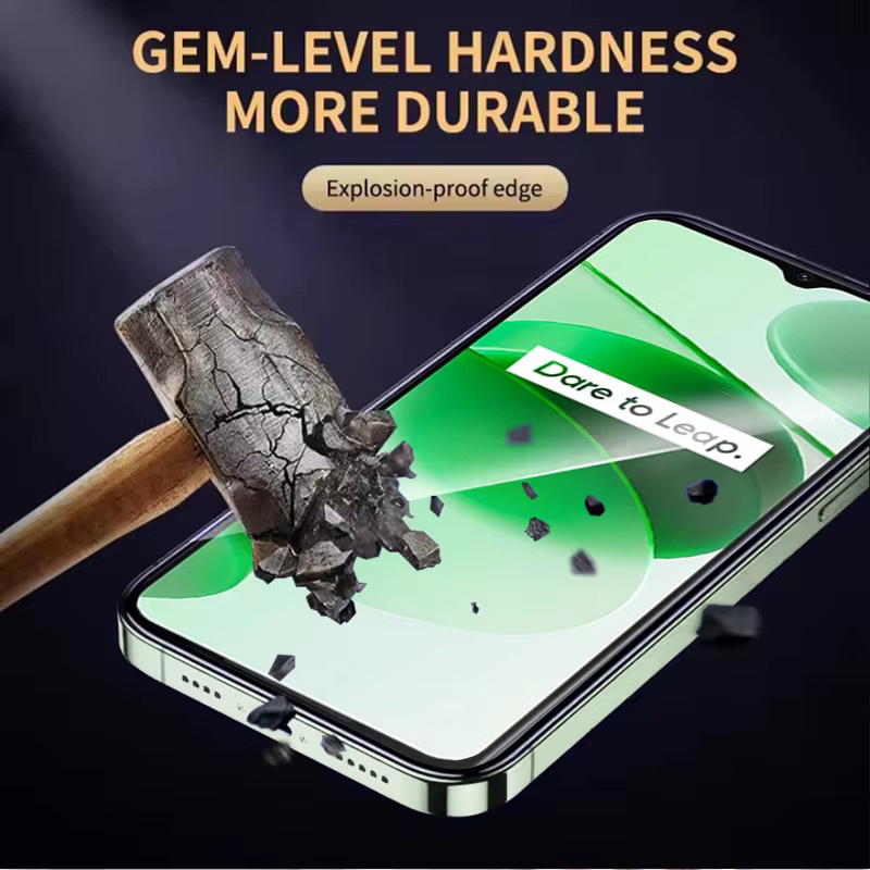 3er-Set gehärtetes Schutzglas für Realme C35, HD Displayschutz mit Fingerabdruck-Entsperrung, transparent - Bild 4