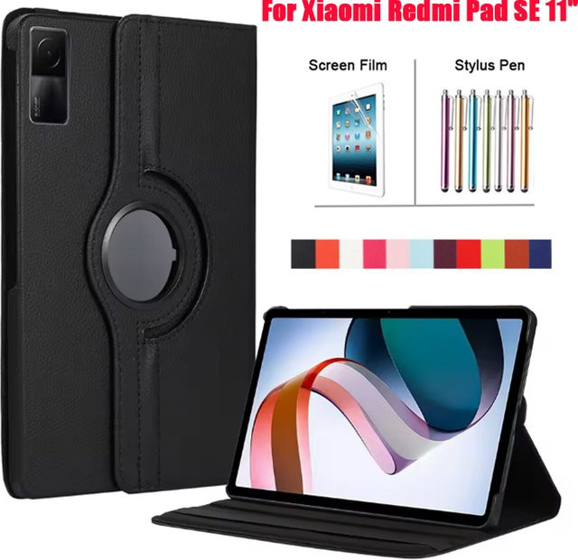 Xiaomi Redmi Pad SE 11 Zoll Schutzhülle mit 360 Grad rotierbarem Ständer und Auto Sleep Wake Funktion in Rot und Schwarz - Bild 1