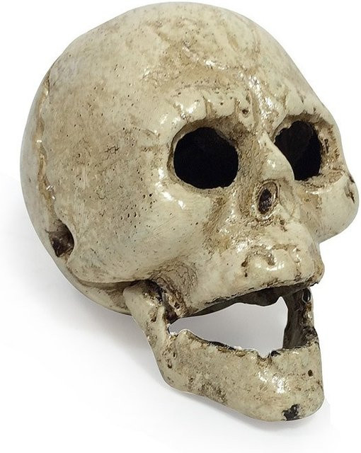 Wandmontierter Flaschenöffner Totenkopf aus Gusseisen in Weiß im Gothic Antik-Stil - Bild 1