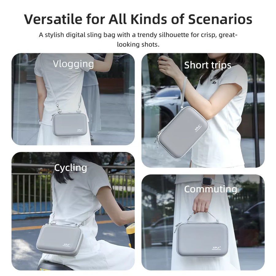 XFJI Tragbare Schutztasche in Grau als Harte Aufbewahrungstasche für DJI Osmo Pocket 4P Creator Combo Kamera-Zubehör mit Trageriemen - Bild 3