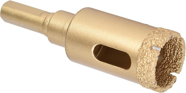 Schneider Electric Diamant-Lochsäge mit Dreikantschaft zum Schneiden von Glas und Granit, Durchmesser: 20 mm, Farbe: Gold - Bild 1