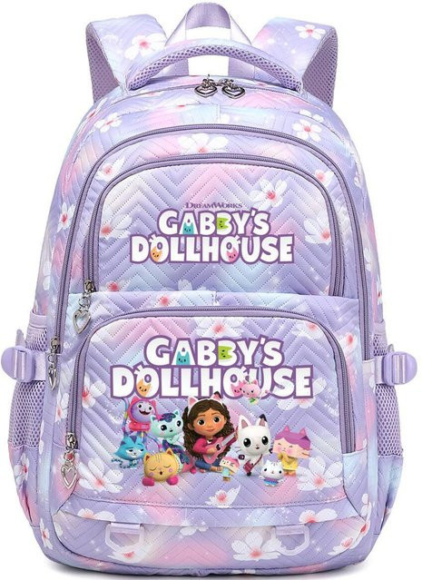 3-teiliges Schulrucksack-Set für Schüler in Lila aus Oxford-Stoff mit Schultasche, Schultergurt und Federmäppchen - Bild 1