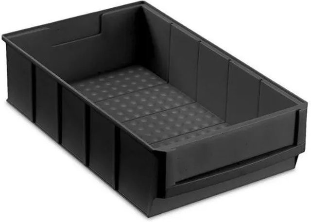 PROREGAL SuperSparSet 24er Pack Leitfähige Industrieboxen ESD Sortimentskästen Schwarz H x B x T: 8,1 x 18,3 x 30 cm, 3,4 Liter - Bild 1