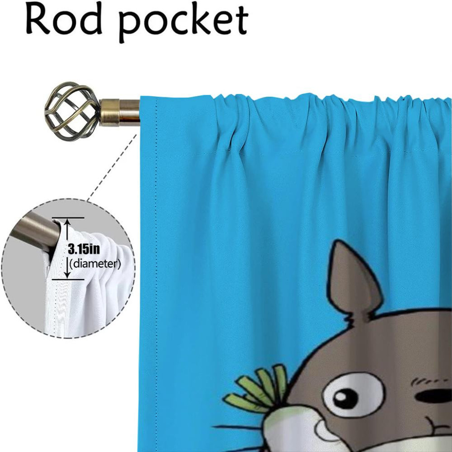 TotoroS Moskitonetz-Vorhang für Wohnzimmerfenster, 2 Paneele, halbtransparent, moderner Stil, B: 50 cm, H: 70 cm - Bild 2