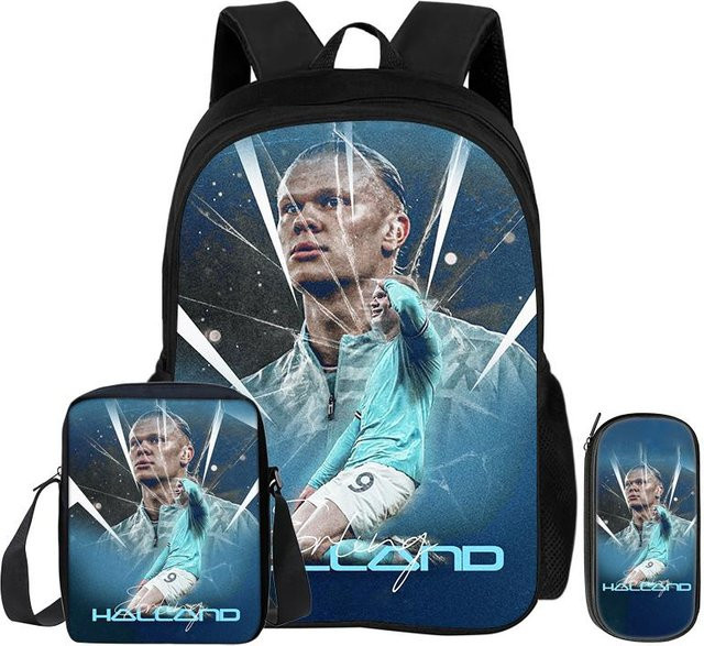 Fancy Style Studio Fußball Rucksack Set für Kinder in Blau mit Schultasche und Federmäppchen - Bild 1