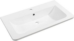 Fackelmann Gussmarmorbecken LUXOR in Weiss, B/H/T: 80 x 14,2 x 48,5 cm - Bild 1