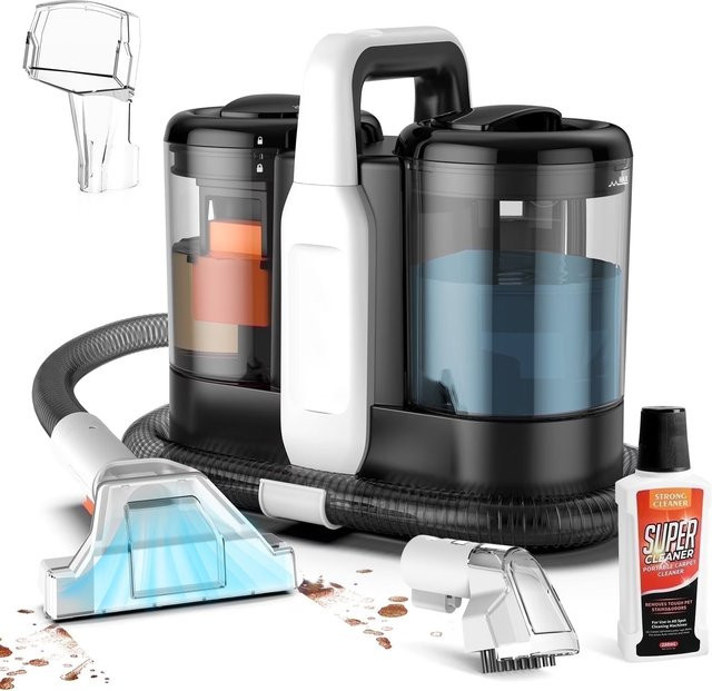 Teendow C5 Teppichreiniger und Staubsauger in Schwarz mit 500W Leistung für die Tierhaarentfernung und Autoreinigung mit 1500ml Tank - Bild 1