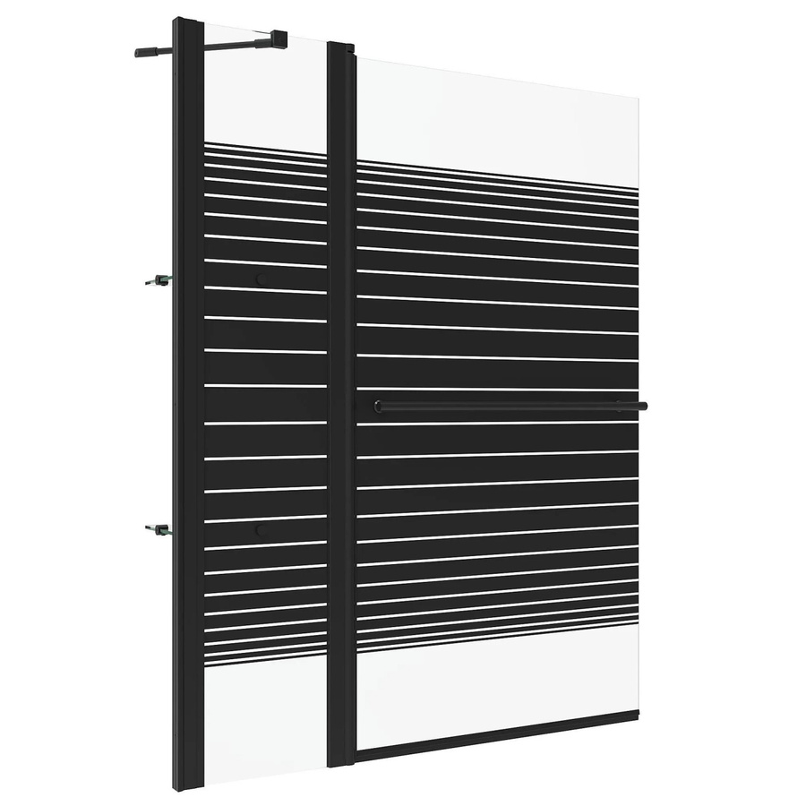 Aquabatos Badewannenfaltwand Duschwand aus ESG-Sicherheitsglas mit Festteil, Mattschwarz, B: 110 cm, H: 140 cm - Bild 2