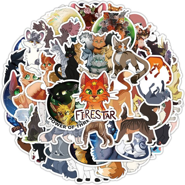 Bandai Krieger-Katzen Graffiti Aufkleber, 50-teiliges Set, Bunt / Mehrfarbig - Bild 1