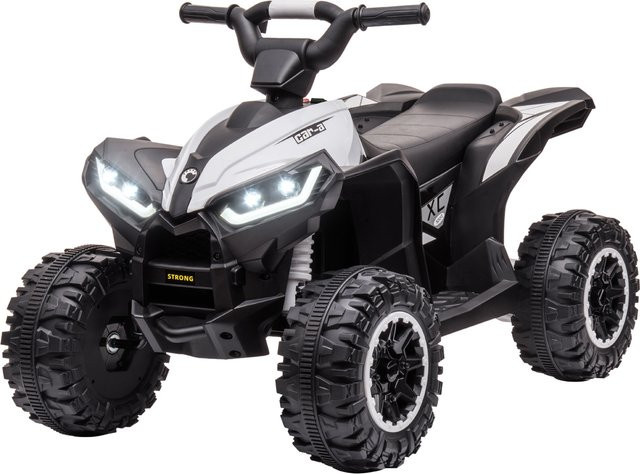 HOMCOM Elektro-Quad 12V für Kinder ab 3 Jahren in Schwarz und Weiß mit MP3-Musikplayer, USB-Anschluss und Scheinwerfern - Bild 1