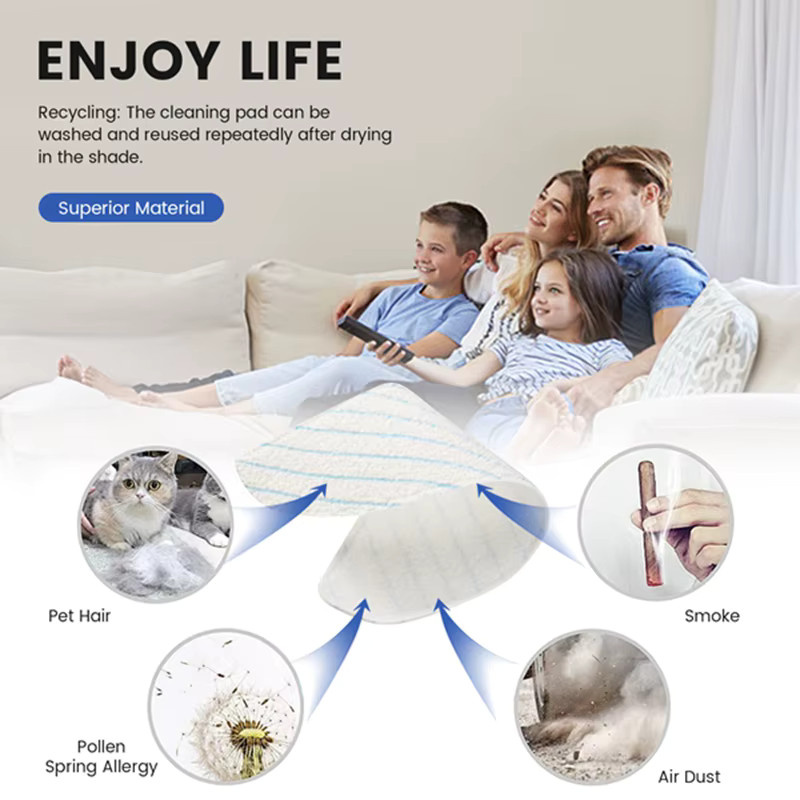 Ecovacs Mikrofaser-Einweg-Reinigungsmopps in Weiß für DEEBOT OZMO T8, T8+, T8 AIVI, N8, N8 Pro und N8 Pro+ Roboter-Staubsauger - Bild 2