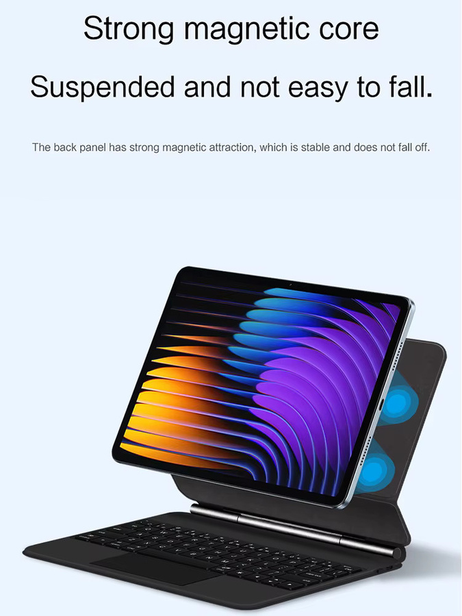 Smarte magnetische Magic Keyboard Hülle für Xiaomi Pad 5 6 7 8 Pro und POCO Pad X1, Farbe: Weiß - Bild 5