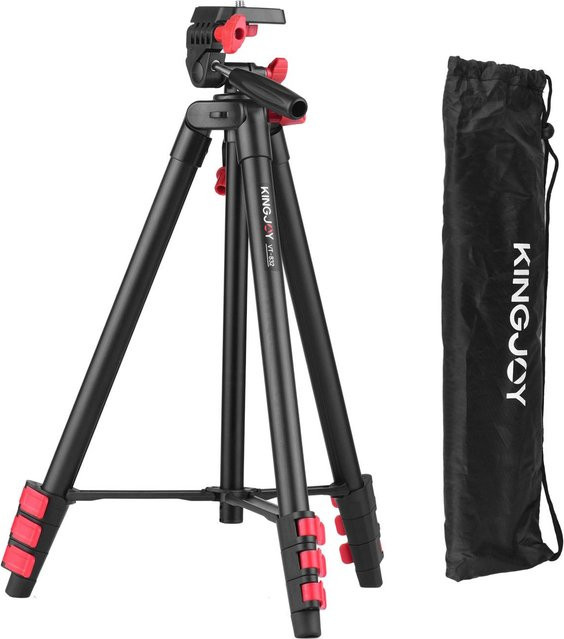 KINGJOY VT-832 Tragbares Fotografie-Stativ aus Aluminiumlegierung in Schwarz mit 2 kg Tragfähigkeit und 1/4-Zoll-Schraube - Bild 1