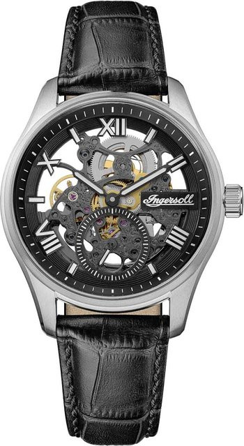 Ingersoll Herrenuhr The Maverick, Automatik, Edelstahl, 40 mm, Leder, Schwarz, 5 ATM - Bild 1