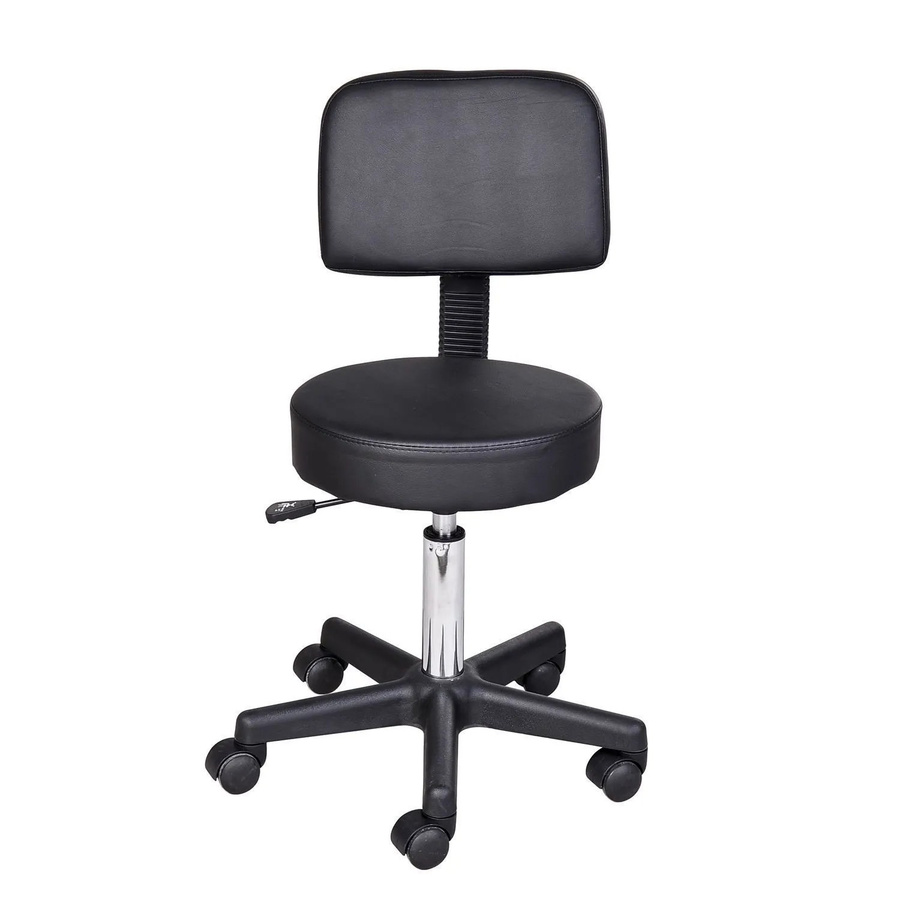 HOMCOM Rollhocker aus Kunstleder in Schwarz für Profis, Salon und Arztpraxen, Durchmesser: 35 cm, Höhe: 72-84 cm - Bild 3