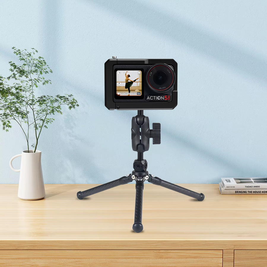 DJI Schnellverschluss-Metallkäfig für DJI OSMO ACTION 5, 4 und 3 in Schwarz mit Mikrofon-Kaltschuh, Fülllichthalterung und Erweiterungshalterung - Bild 4