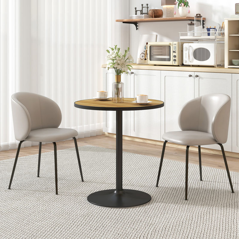 Runder Esstisch HOMCOM in Eiche mit Holzoptik für 4 Personen, moderner Küchentisch und Kaffeetisch, Durchmesser: 70 cm, Höhe: 76 cm - Bild 2
