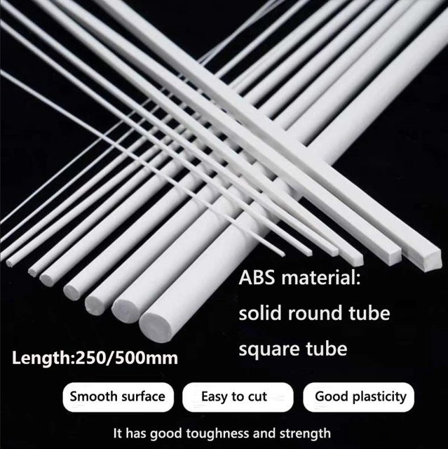 Weiße ABS Kunststoff Stäbe in runder oder quadratischer Form für Architektur Modellbau und DIY Projekte - Bild 1