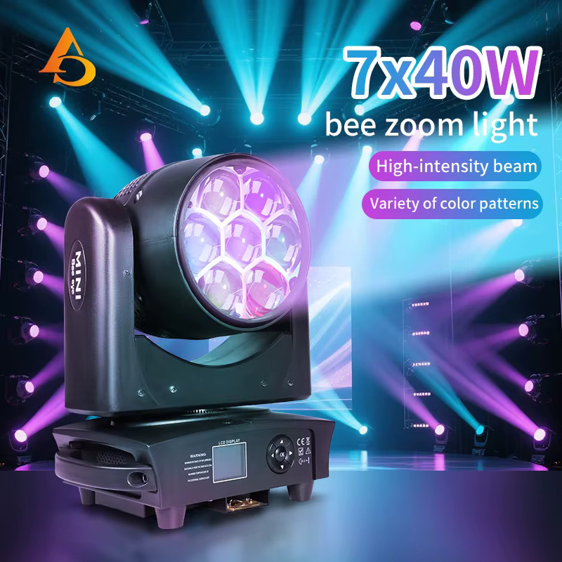 AICPOSE Bee Eye 4-in-1 RGBW LED Beam und Wash Moving Head mit Zoom, 4er Set, Schwarz - Bild 2
