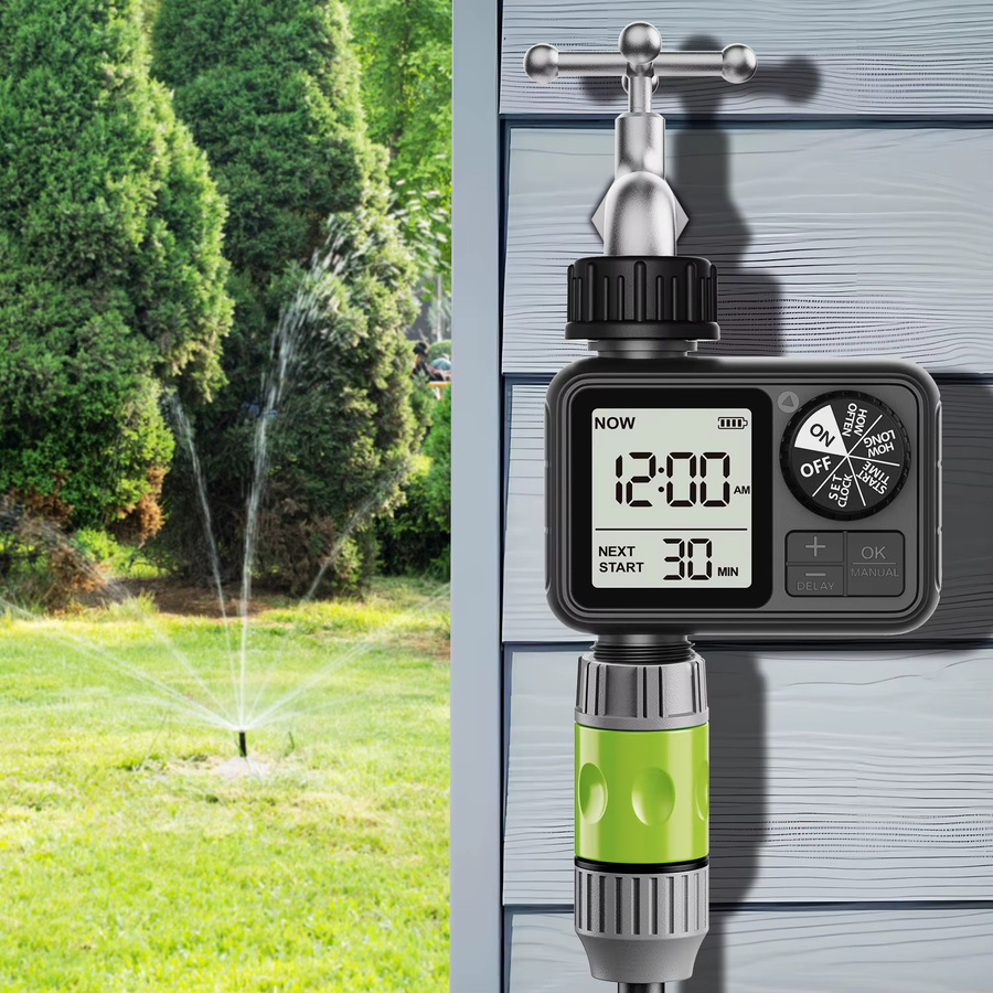 Eshico HCT-M02 Digitaler Wassertimer Automatischer Sprinkler-Regler für die Gartenbewässerung in Schwarz - Bild 4
